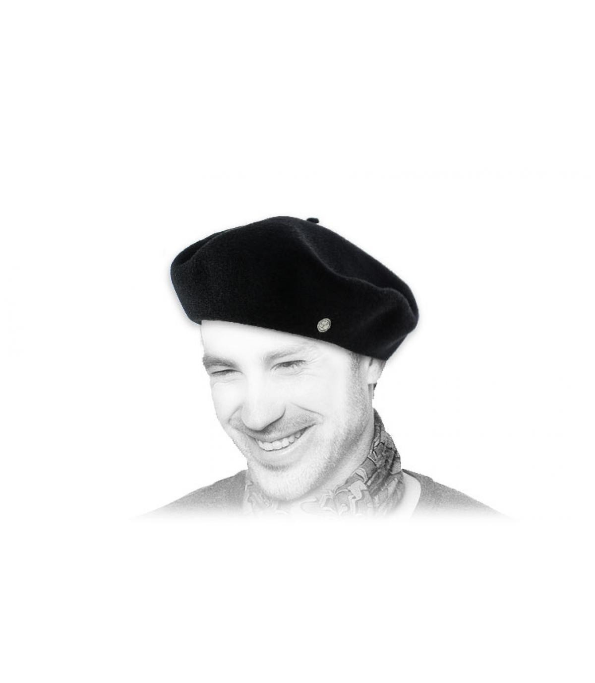 Béret basque homme Beret français Pedrito noir Béret basque homme Beret français Pedrito noir